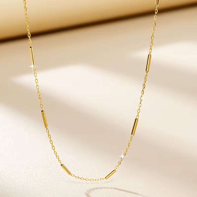 Ultra-thin Flat Cross Stainless Steel Chain Necklace